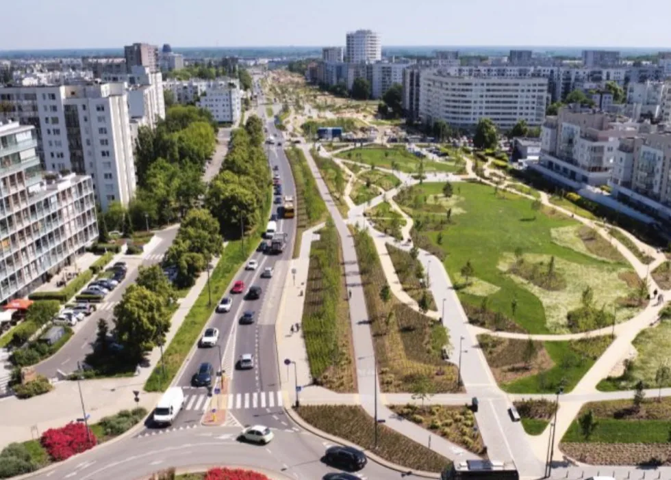 Park Linearny na dachu tunelu POW (S2) na Ursynowie